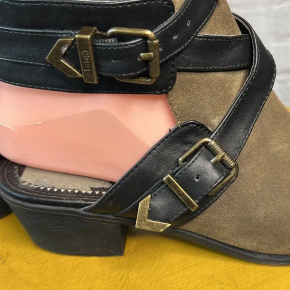 Sam Edelman Circus Hallie gladiator green leather suede heeled ankle bootie 9.5 - Picture 7 of 10